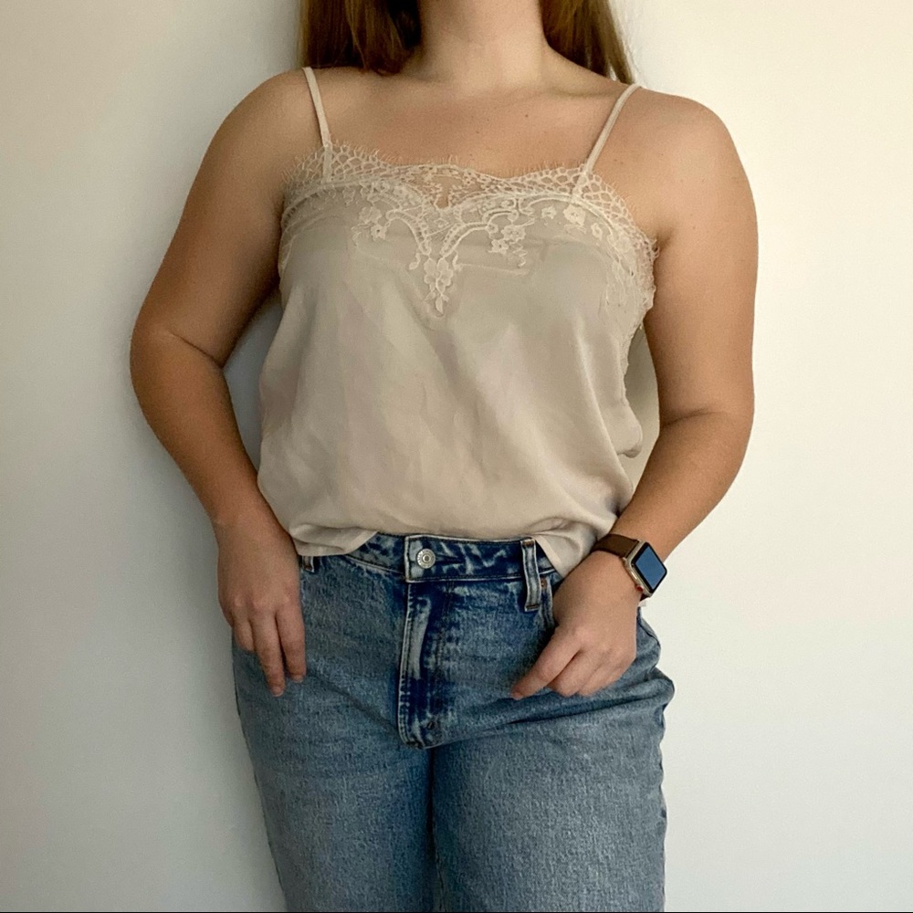 Lulu’s Cream Maddox Satin Lace Cami